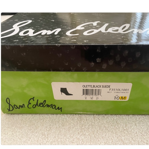 SAM EDELMAN SUEDE POINTED TOE ANKLE BOOTIES - Picture 3 of 14